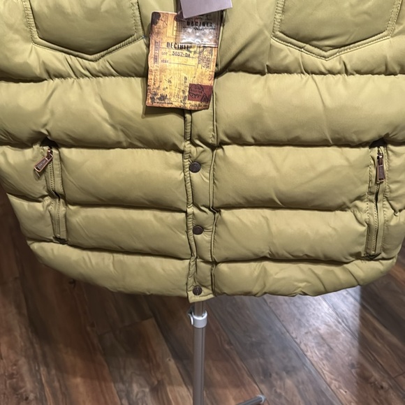 Men’s Decibel Down full Zip Button Puffer Vest Sz XL color olive green - Brown - Picture 4 of 6